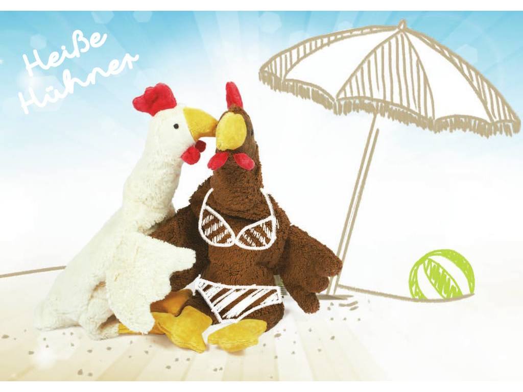 Postkarte Heisse Hühner